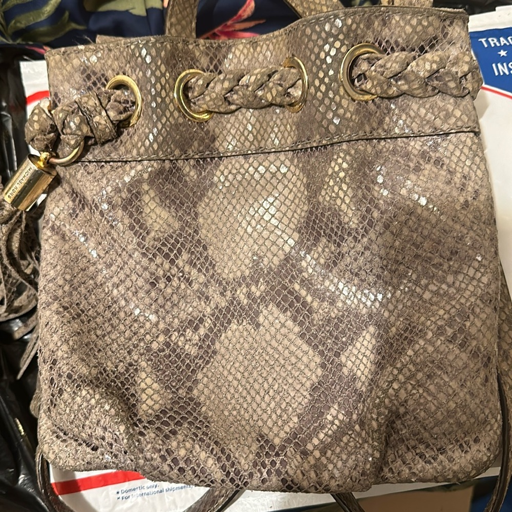 Michael Kors Python Snake Embossed Leather Crossb… - image 1